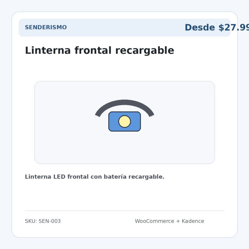 Linterna frontal recargable